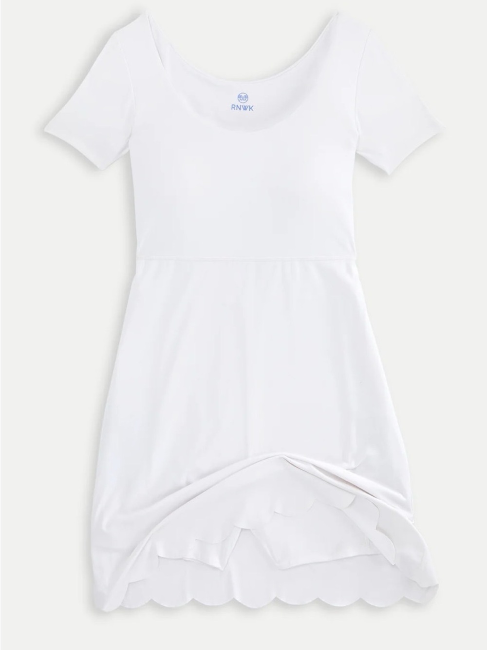 RNWK White Scallop Hem Short Sleeve Dress - Picture 5 of 7